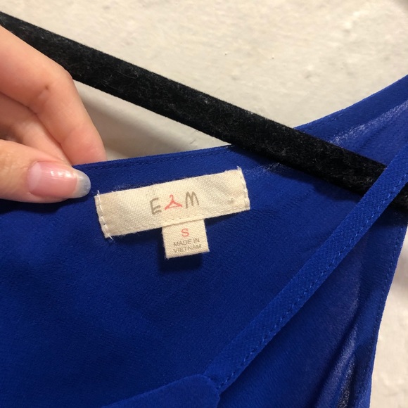 E&M Flowy Royal Blue Tank Top - Picture 3 of 4